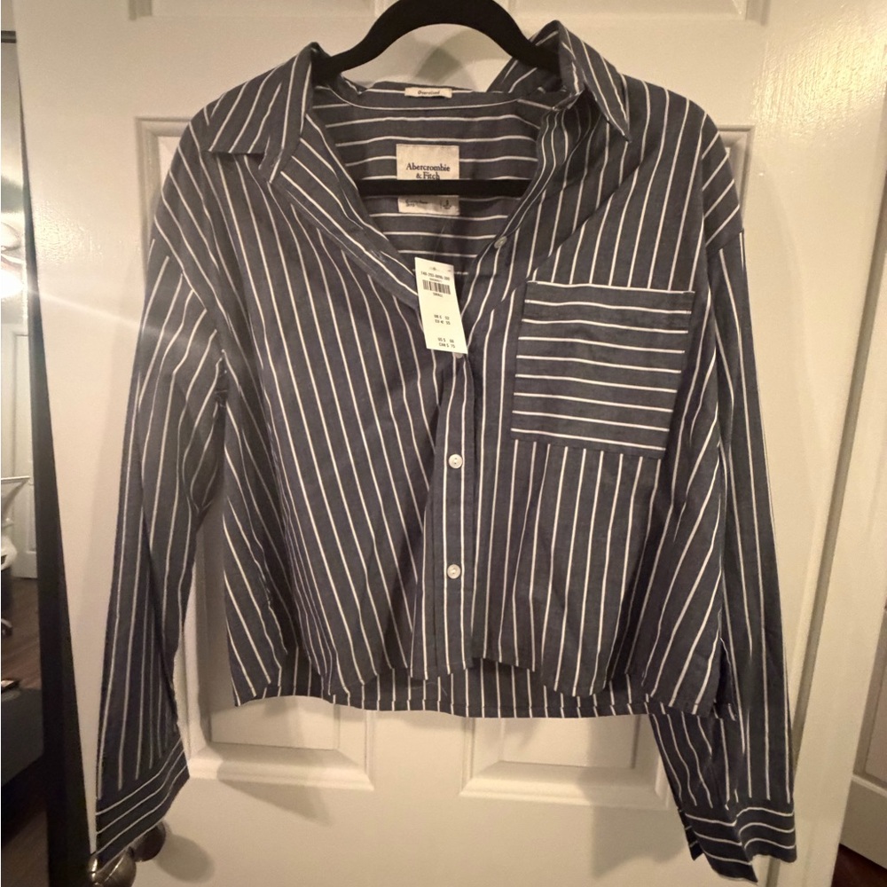 Abercrombie & Fitch Navy Striped Blouse